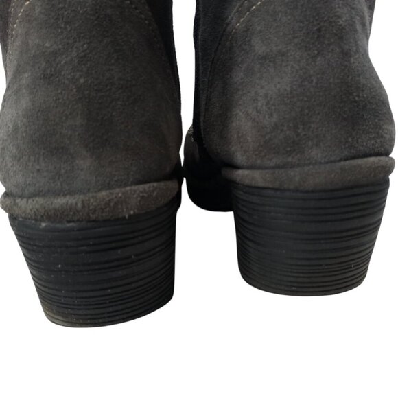 Fly London Suede Gray Woke910Fly Ankle Boots Size 40 US 9-9.5 Lace Up Block Heel - Picture 6 of 13